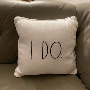 Rae Dunn "I Do.“ Pillow 12 x 12 .Wedding. Keepsake